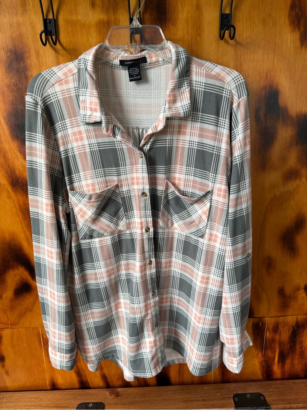 Robert Louis Plaid Shirt in Gray & Dusty Pink